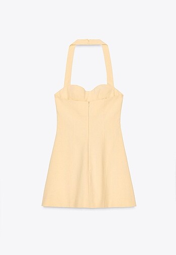 m Beden sarı Renk Zara Halter Yaka Şortlu Elbise
