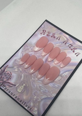 Bej Pastel Fransız Tırnak Seti - Görsel 2