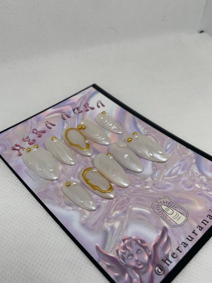 Beyaz İnci Takma Tırnak - Görsel 3