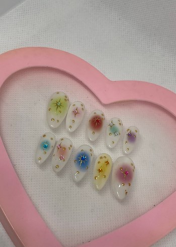 Pastel Renkli Takma Tırnak - Görsel 3