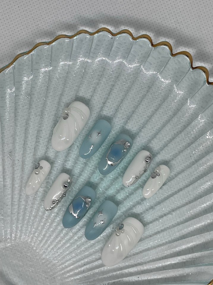 Pastel Mavi Takma Tırnak - Görsel 2