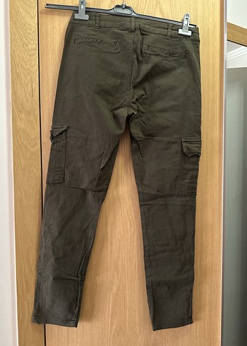 Koton Kadın Haki Bel Detaylı Bol Kesim Denim Pantolon