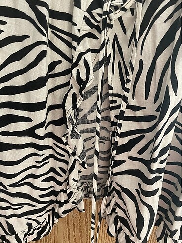 m Beden Zara keten zebra elbise