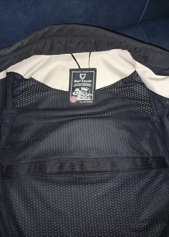 Erkek Mavi Siyah Fermuarlı Biker Ceket - Görsel 4