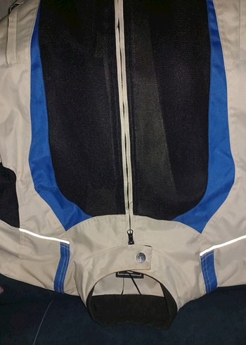 Erkek Mavi Siyah Fermuarlı Biker Ceket - Görsel 3