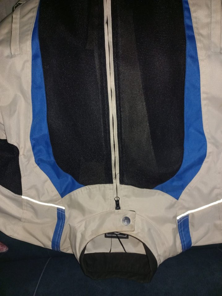 Erkek Mavi Siyah Fermuarlı Biker Ceket - Görsel 3