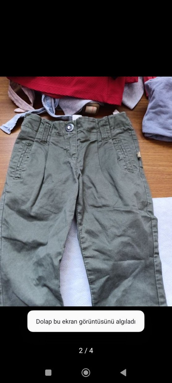 kız Çocuk Bol Kesim Kemerli Kot Pantolon - Görsel 2