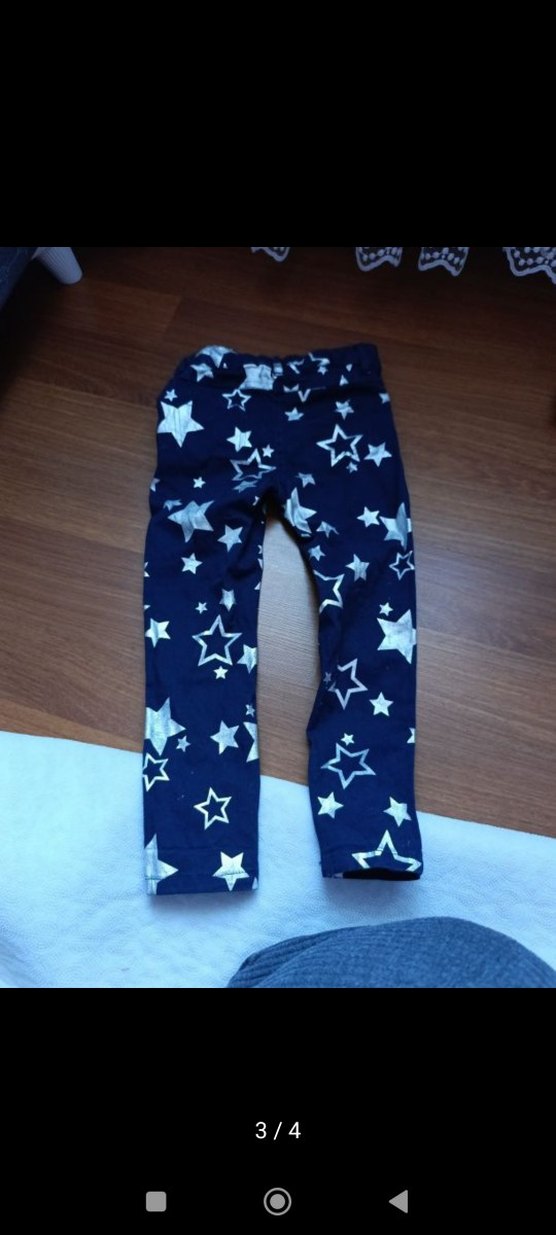 Kız Çocuk Koyu Mavi Baskılı Denim pantolon - Görsel 2