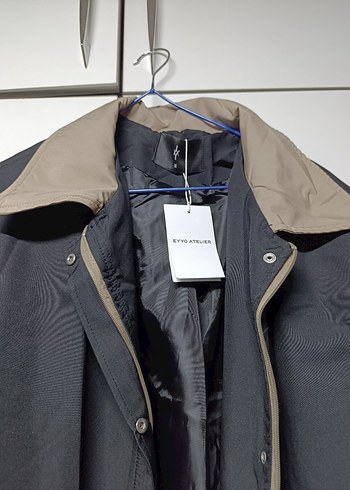 Siyah Uzun bayan Trençkot - Görsel 3