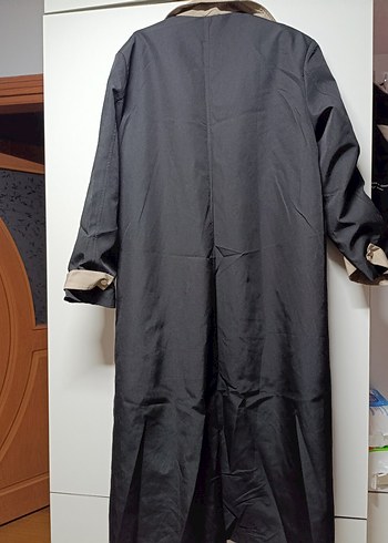 Siyah Uzun bayan Trençkot - Görsel 4
