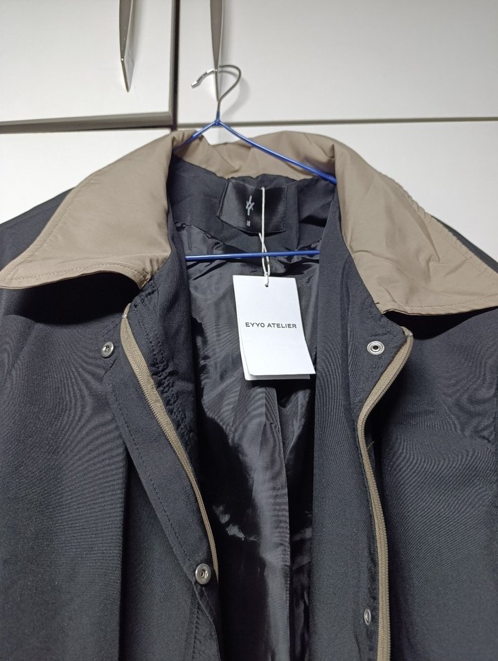 Siyah Uzun bayan Trençkot - Görsel 3