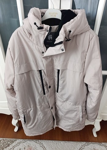 Bej Kapüşonlu Erkek  Mont - Görsel 2