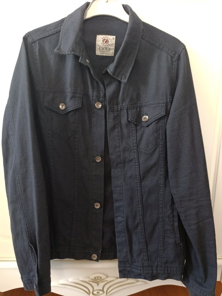 Düğmeli Lacivert erkek Denim Ceket - Görsel 2