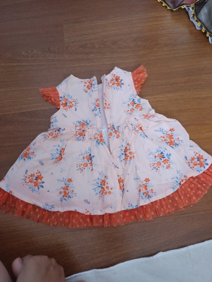 Kız Çocuk Çiçekli Fırfırlı Elbise - Görsel 2