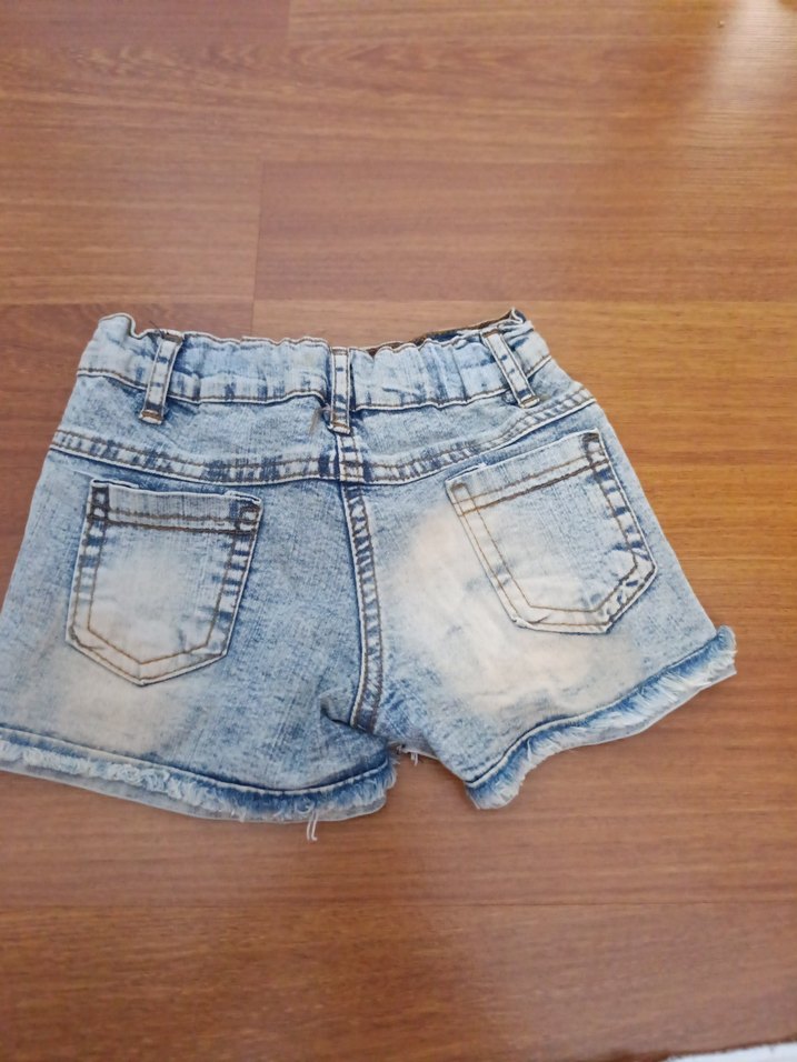 Kız Çocuk Mavi Denim Bağcıklı Şort - Görsel 2