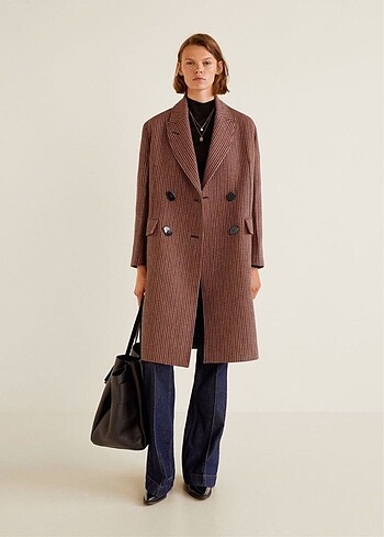 Mango uzun Oversize kaban