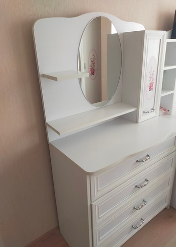 Beyaz Çocuk Şifonyer ve Oval Ayna - Görsel 2