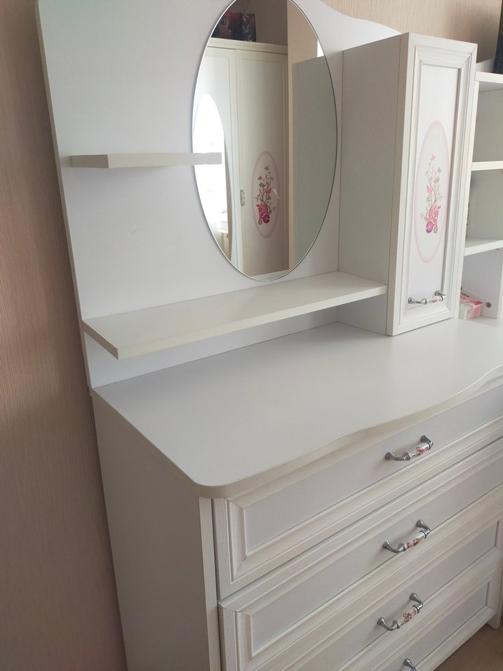 Beyaz Çocuk Şifonyer ve Oval Ayna - Görsel 4