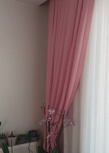 Modern Klasik Pembe Perde