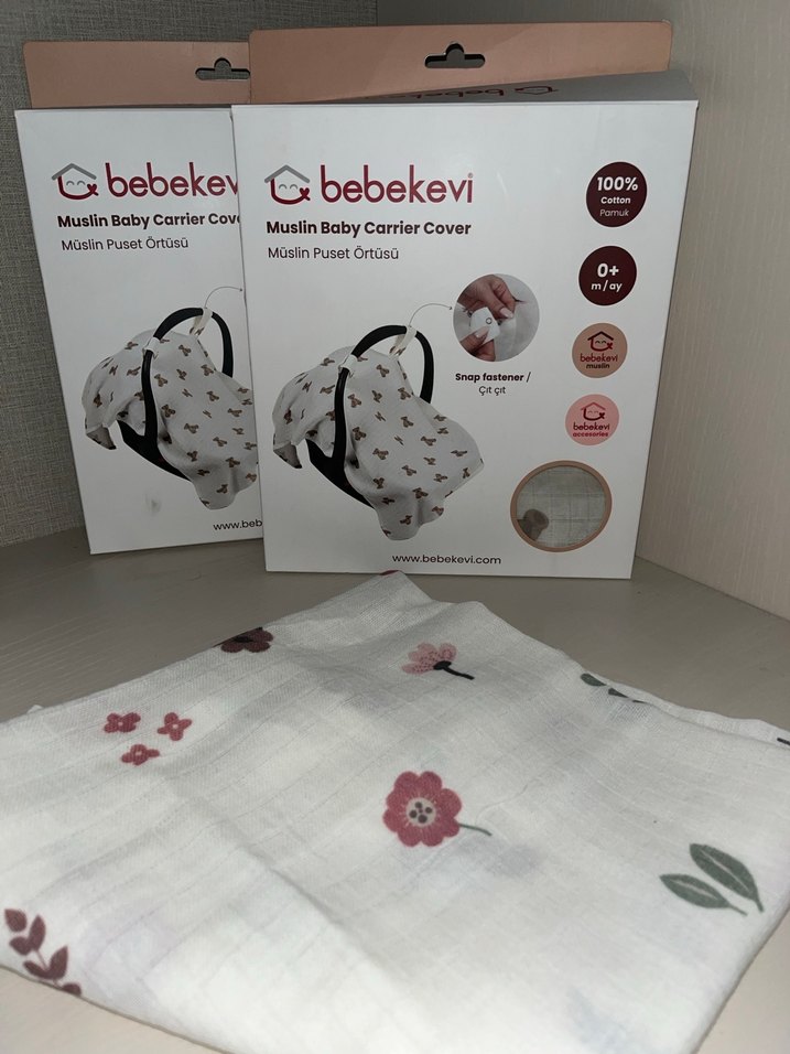 Çiçek desenli müslin bebek battaniyesi - Görsel 2