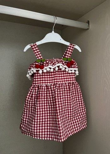 Kırmızı Ekose Kız Çocuk Elbise - Görsel 2