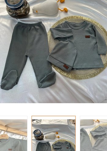 Pamuklu 3lü Bebek Takımı - Görsel 2