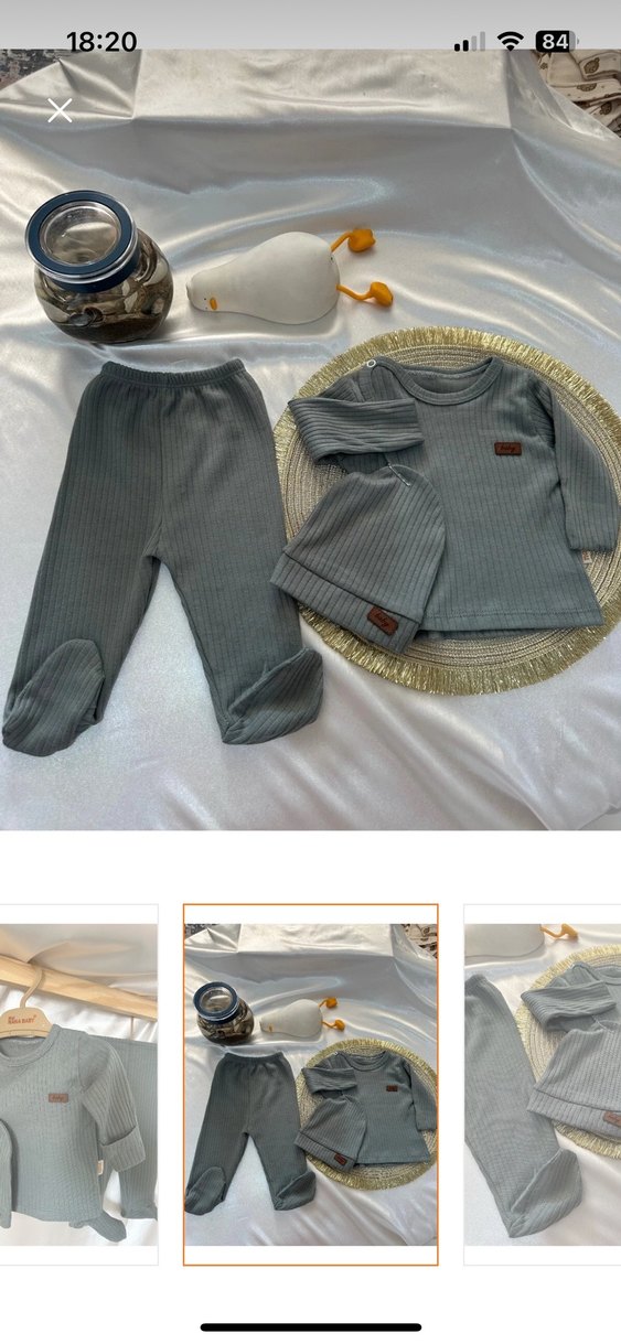 Pamuklu 3lü Bebek Takımı - Görsel 2