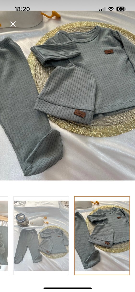 Pamuklu 3lü Bebek Takımı - Görsel 3