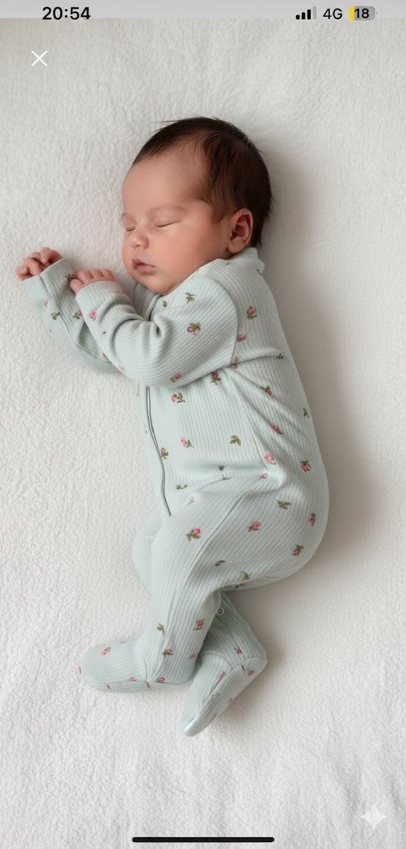 Bebek Kız Düğmeli Baskılı Hastane Tulumu - Görsel 2