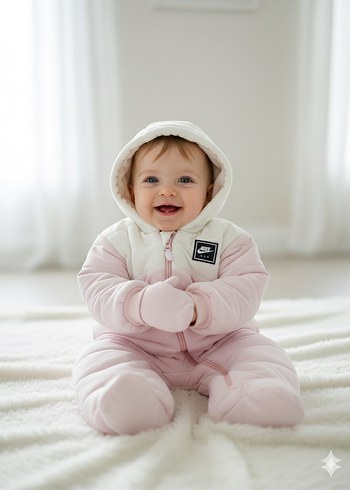 Bebek Kız Puff Mont Tulum Beyaz - Görsel 2