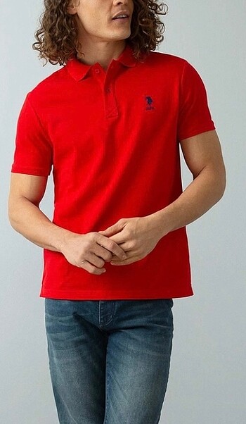 USPA KIRMIZI BASIC POLO YAKA TISORT