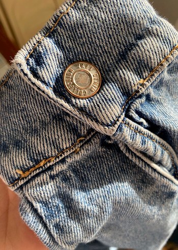 Düğmeli Gri Kadın Denim Ceket - Görsel 5