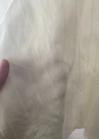 Kadın Beyaz Keten Bohem Salaş Gömlek - Görsel 3