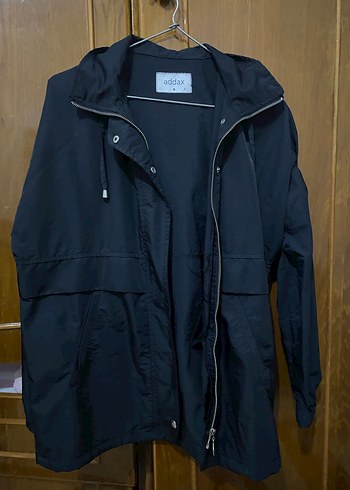 Addax Siyah Kadın Midi Yağmurluk Ceket - Görsel 4