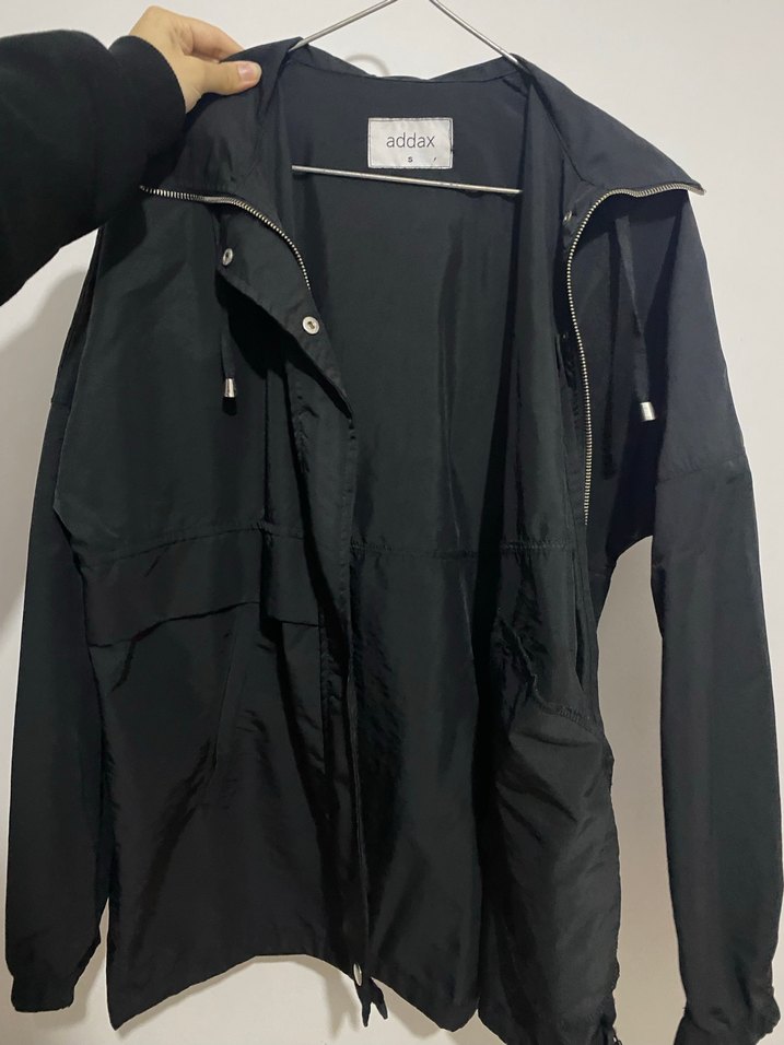 Addax Siyah Kadın Midi Yağmurluk Ceket - Görsel 2