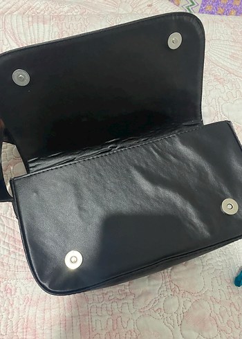 Siyah Deri Kadın Omuz Çantası - Görsel 6