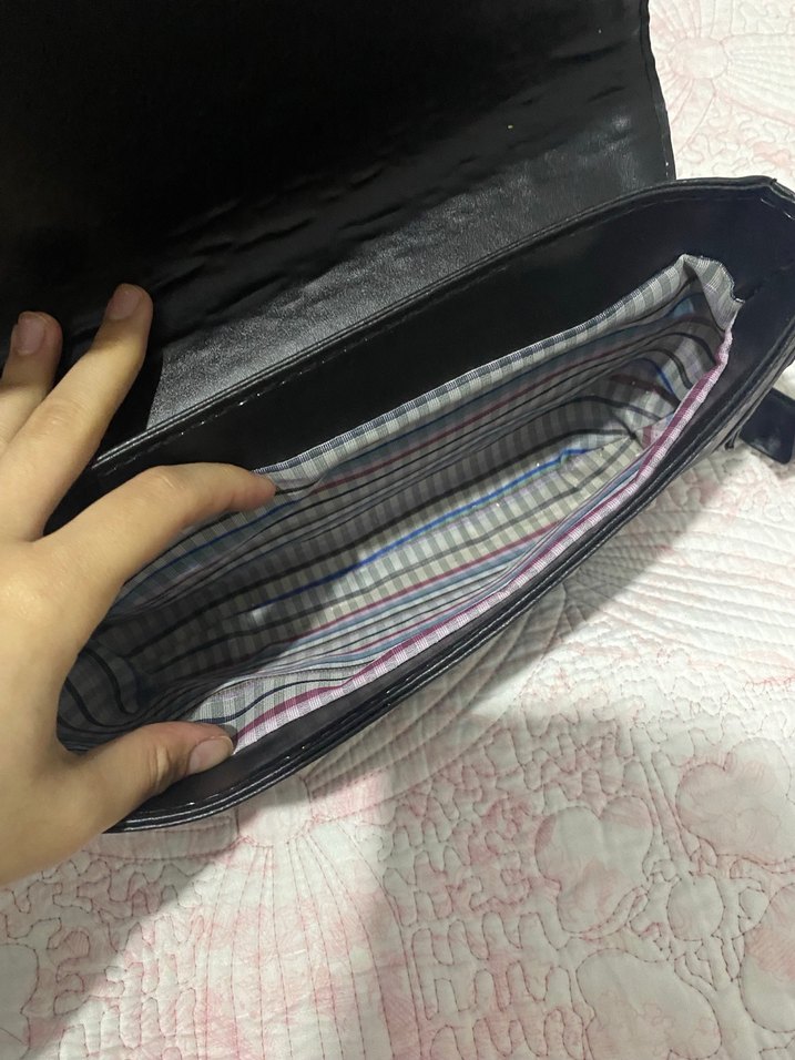 Siyah Deri Kadın Omuz Çantası - Görsel 3