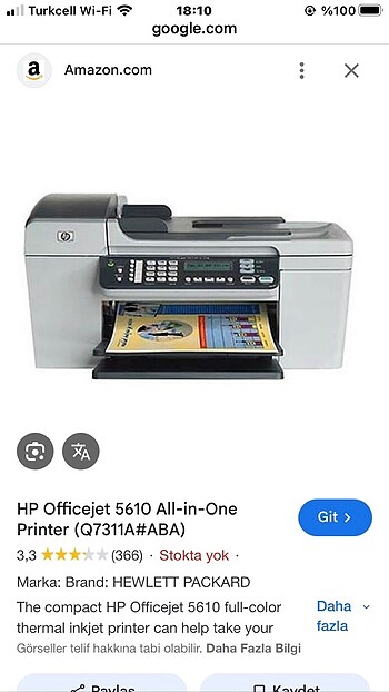 HP yazıcılar 4500 ve 5610 ayrı ayrı fiyat tek adet için