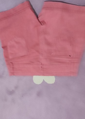 40 Beden Pembe Düğmeli Mini Denim Şort
