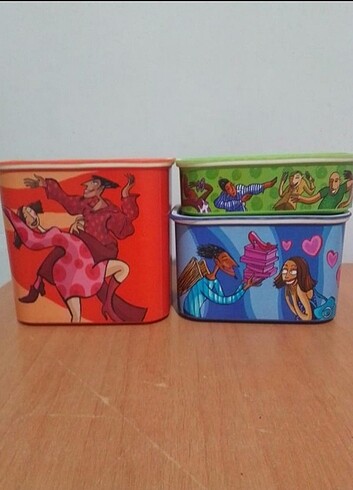 Tuperware 3 lü saklama kabı