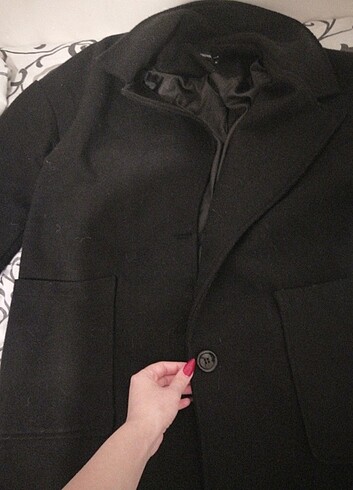 s Beden siyah Renk Trendyolmilla Oversize kadın kabanı