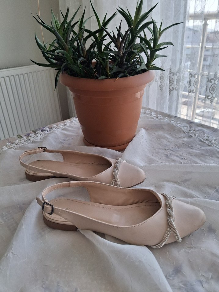 Bej  Kadın Akşam Ayakkabısı - Görsel 4