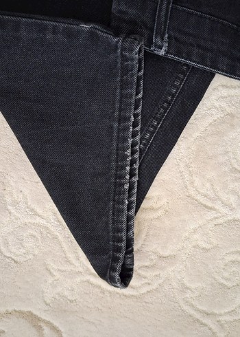 Gri Kadın Bol Kesim Midi Kot Pantolon - Görsel 7