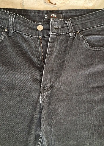 Gri Kadın Bol Kesim Midi Kot Pantolon - Görsel 3