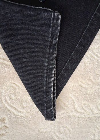 Gri Kadın Bol Kesim Midi Kot Pantolon - Görsel 6