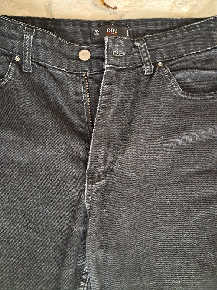 Gri Kadın Bol Kesim Midi Kot Pantolon - Görsel 3