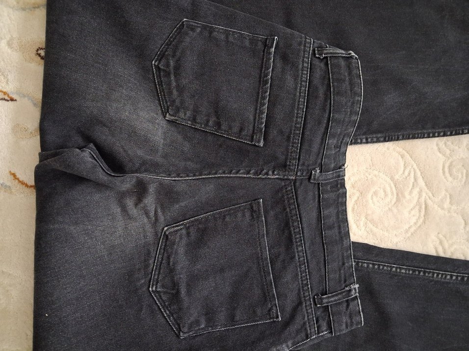 Gri Kadın Bol Kesim Midi Kot Pantolon - Görsel 5