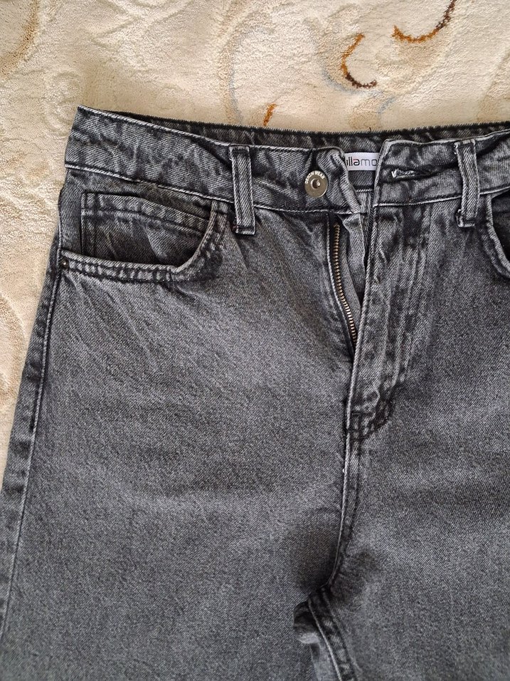 Gri Regular Fit Kadın Denim Pantolon - Görsel 2