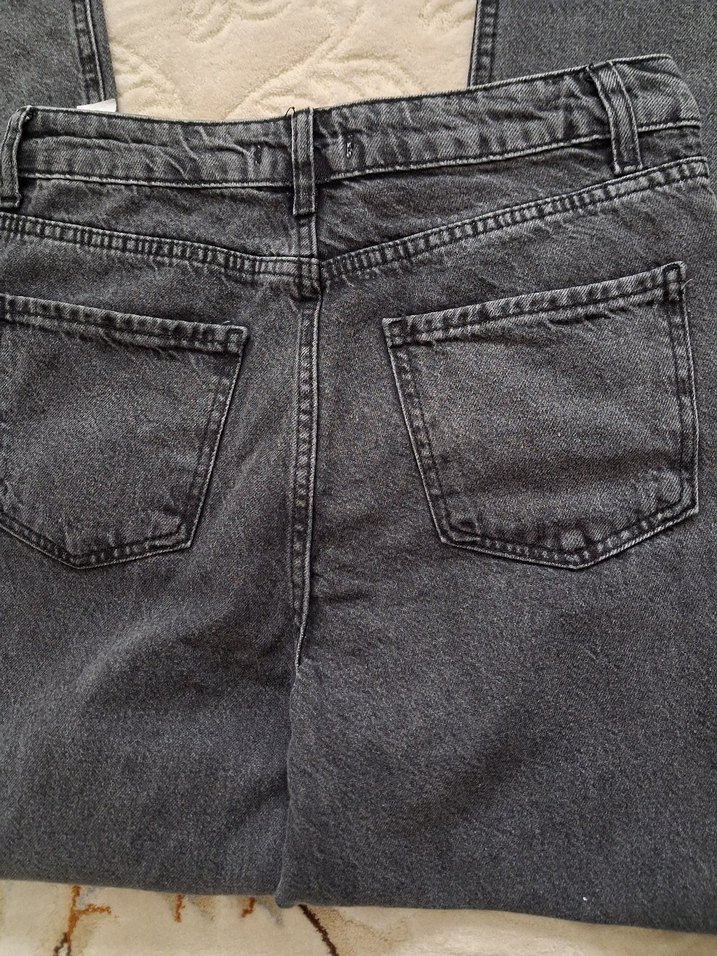 Gri Regular Fit Kadın Denim Pantolon - Görsel 5