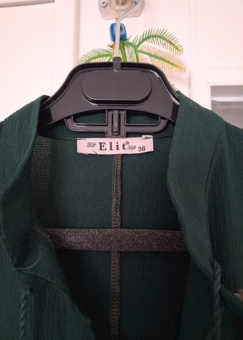 Uzun Kollu Yeşil Keten Bohem Elbise - Görsel 5